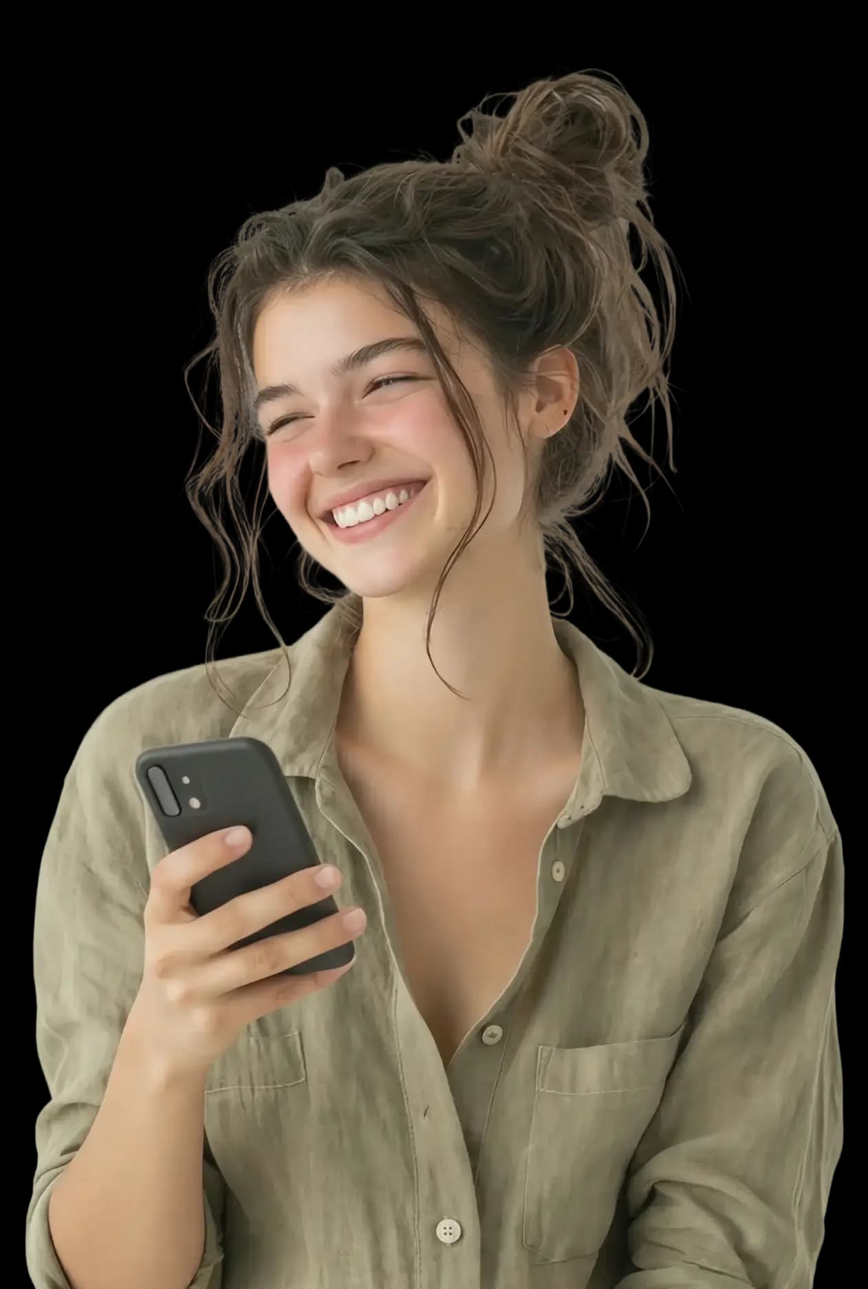 Girl holding a phone